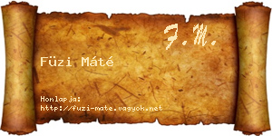 Füzi Máté névjegykártya